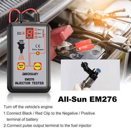 UK Ship All-Sun Professional EM276 Injector Tester 4 Pluse Modes Powerful Fuel System Scan Tool