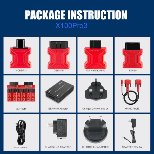 Xtool X100 Pro3 Key Programmer with 7 Special Reset Service Functions Free Update Online Lifetime