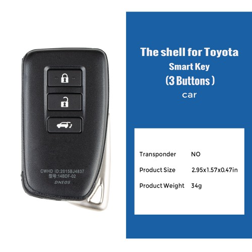 Xhorse VVDI Toyota Lexus SUV XM Smart Key Shell 1663 Type 3 Buttons with logo 5pcs/lot
