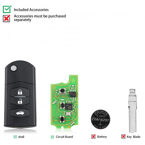 [EU Ship]XHORSE XKMA00EN Universal Remote Key Fob 3 Buttons for Mazda Type for VVDI Key Tool (English Version) 5pcs/lot Get 25 Points Each Key