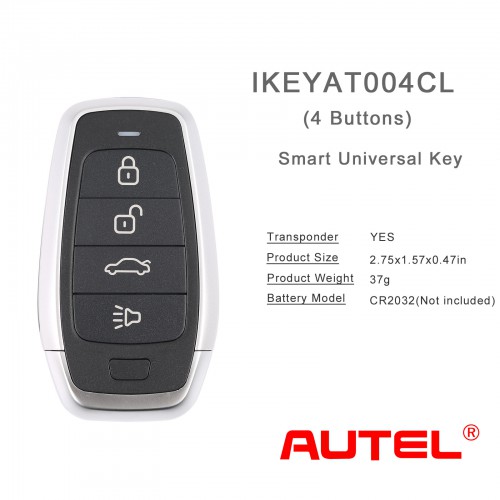 AUTEL IKEYAT004CL AUTEL  Independent, 4 Buttons Smart Universal Key