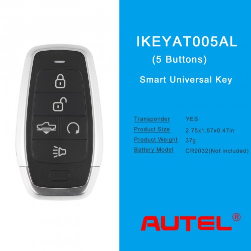 AUTEL IKEYAT005AL AUTEL  Independent, 5 Buttons Smart Universal Key