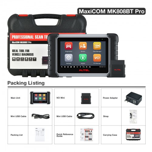 Autel MaxiCOM MK808BT PRO (Autel MK808Z-BT) With Free Autel BT506 Support Active Test and Battery Testing Functions
