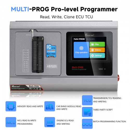 Xhorse Multi-Prog ECU & TCU Programmer Clone Tool with Free MQB48 License RH850 Expert Mode Batch Write Chips Updated of VVDI Prog