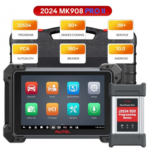 2024 Autel MaxiCOM MK908 PRO II(MK908P II/MS908S Pro II) Android 10 Diagnostic J2534 Programming Tool with 38+ Service Reset & AutoScan 2.0 Function
