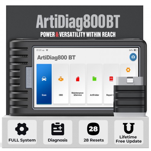 TOPDON Artidiag800 BT OBD2 Scanner Full System Diagnostic Tool Code Reader Free Lifetime Upgrade