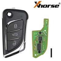 XHORSE XKLKS0EN Lexus Style Wired Remote Key 3 Buttons(Chrome-plating) English 5pcs/lot Get 25 Bonus Points for Each Key