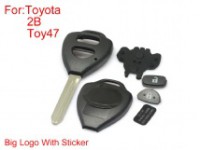 Remote Key Shell 2 Buttons TOY47 for Toyota Corolla Big Logo with Paper 10pcs/lot