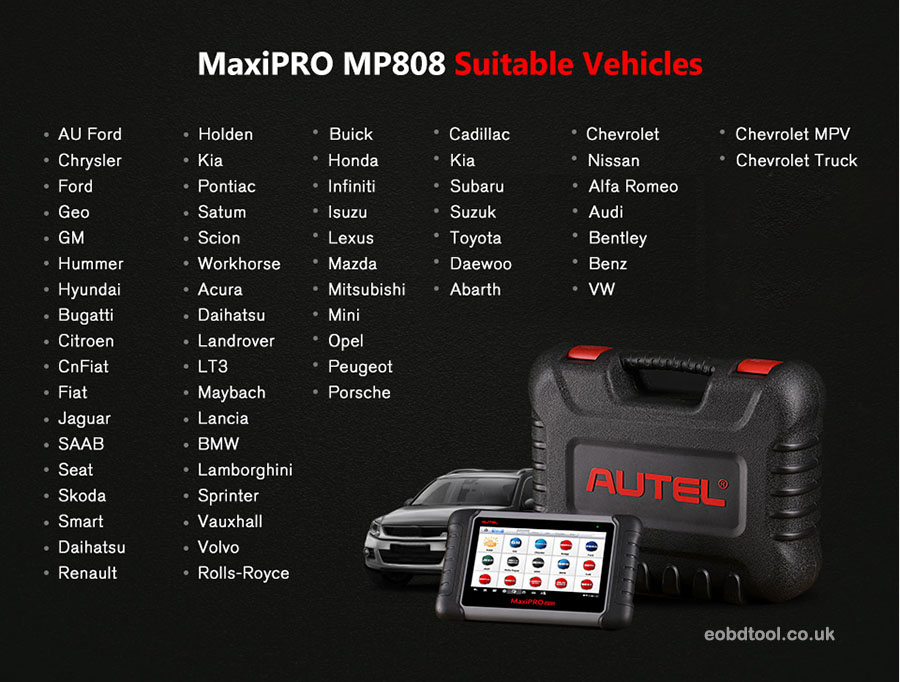 autel-maxipro-mp808k-vehicle-list
