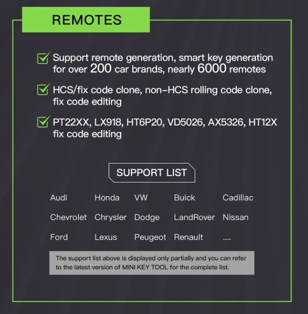 vvdi mini key tool remote generate