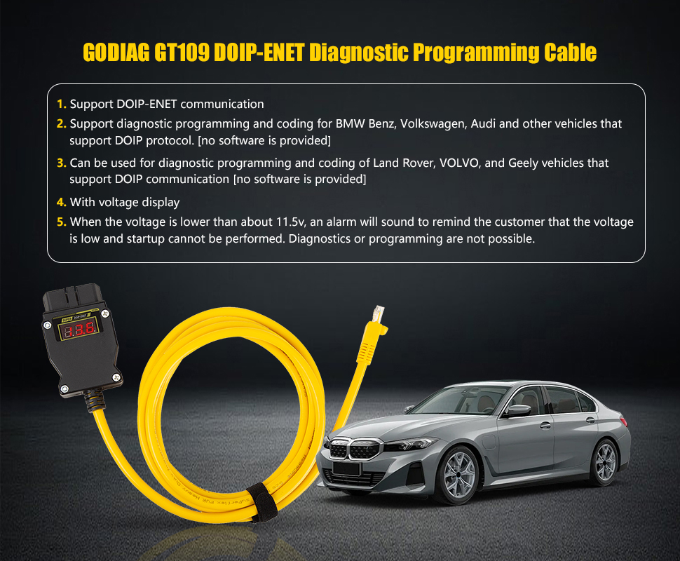 GODIAG GT109 DOIP-ENET Diagnostic Programming Cable function