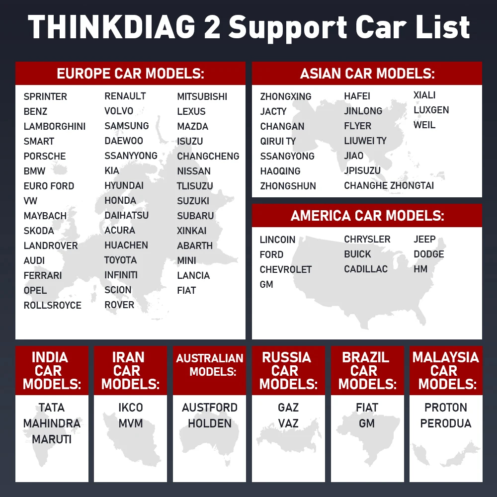 thinkdiag-2-support-car-list