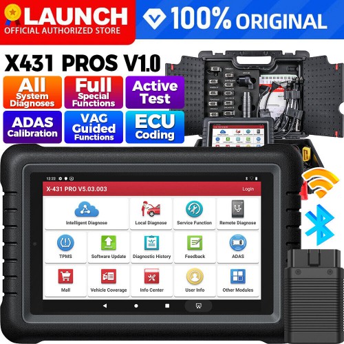Launch X431 PROS V1.0 Bi-Directional Diagnostic Tool with CAN FD Adapter Support FCA AutoAuth and 31 Service Reset Function Replace by X-431 PROS V5.0