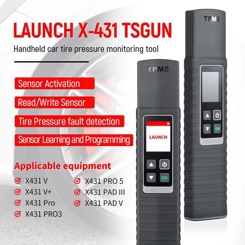 Launch X431 TSGUN TPMS Tire Pressure Diagnostic Tool Activate 315MHz/433MHz TPMS Sensor Programming Learning for X431 V/V+/Pro3
