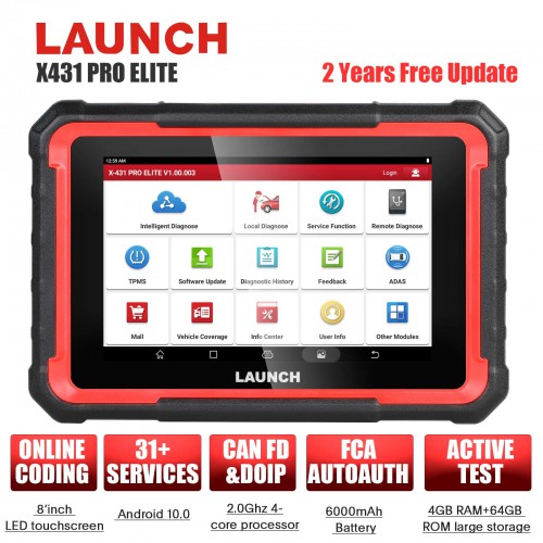 2024 Launch X431 Pro Elite All System Bidirectional Car Diagnostic Tool with 37+ Resets Service Function Support CANFD DOIP CRP919E/CRP919E BT