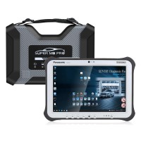 Super MB Pro M6+ Full Version DoIP Benz With 1TB HDD for BENZ and BMW Software Plus Panasonic FZ-G1 I5 Tablet Ready to Use