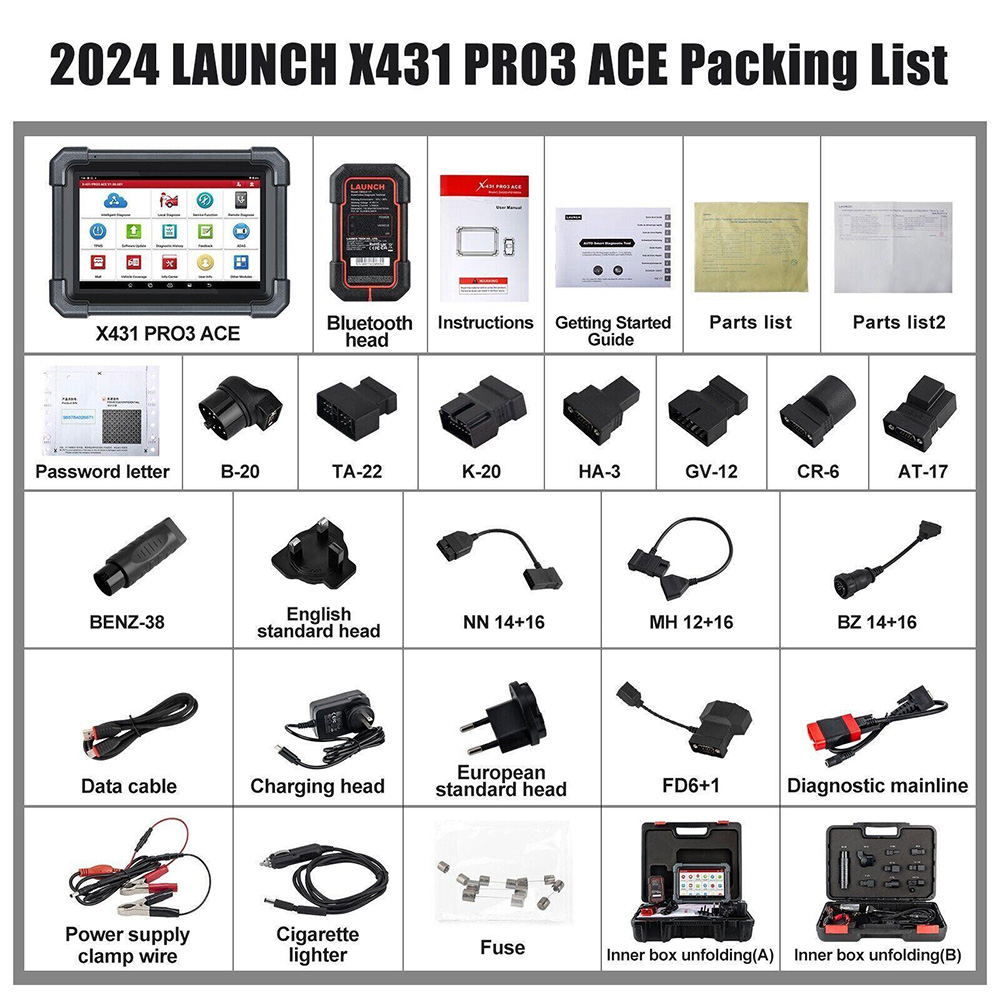 LAUNCH X431 PRO3 ACE Package