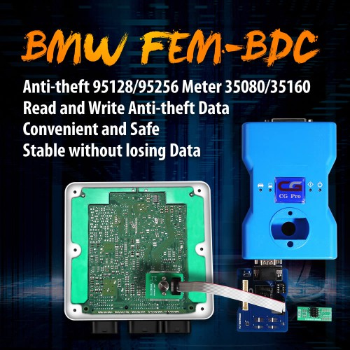 OEM BMW FEM-BDC 95128/95256 Chip Anti-theft Data Reading Adapter 8Pin Adapter work with VVDI Porg/CG Pro 9S12/Orange 5/UUSP UPA-USB