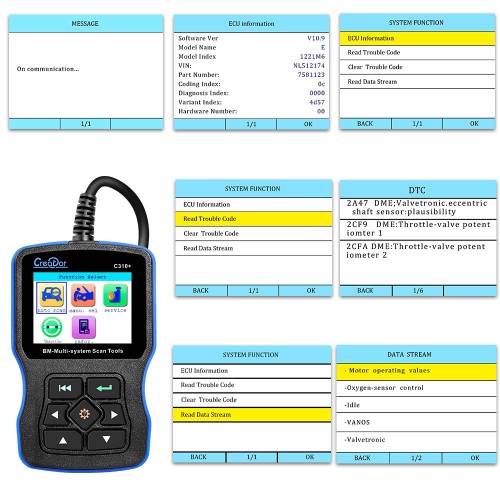 V12.02 Creator C310+ Multi System Scan Tool for BMW Update Online for Free