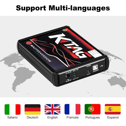 [No Tax]Red PCB New 4LED Ktag V2.25 K-tag V7.020 EU Online Master Version ECU Programmer No Tokens Limitation