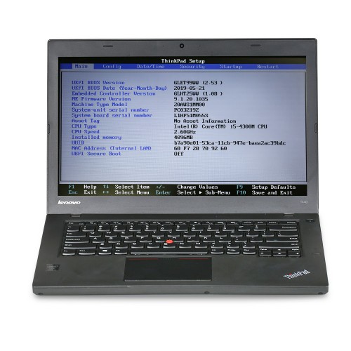 Second-Hand Laptop Lenovo T440 I5 CPU 2.6GHz WIFI with 4GB Memory Compatible with BENZ / BMW / Porsche Software HDD