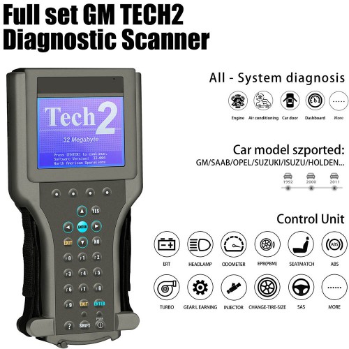 [No Tax]Top Sales GM Tech2 Diagnostic Scanner Full Package with 32MB Card TIS2000 Software for GM SAAB Opel Suzuki Isuzu Holden