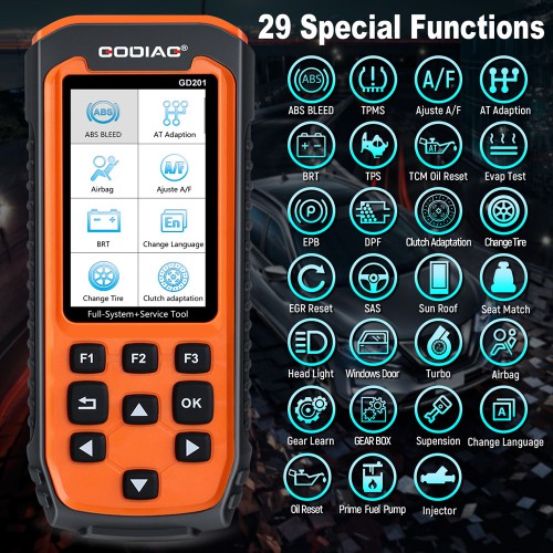 GODIAG GD201 Full System All Makes OBDII Scanner with 29 Special Functions Lifetime Free Update