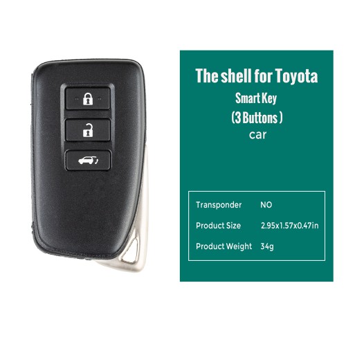 Xhorse VVDI Toyota Lexus SUV XM Smart Key Shell 1637 Type 3 Buttons with logo 5pcs/lot