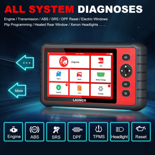 Launch CRP909E Full System OBD2 Scanner with 15 Special Functions Lifetime Free Update