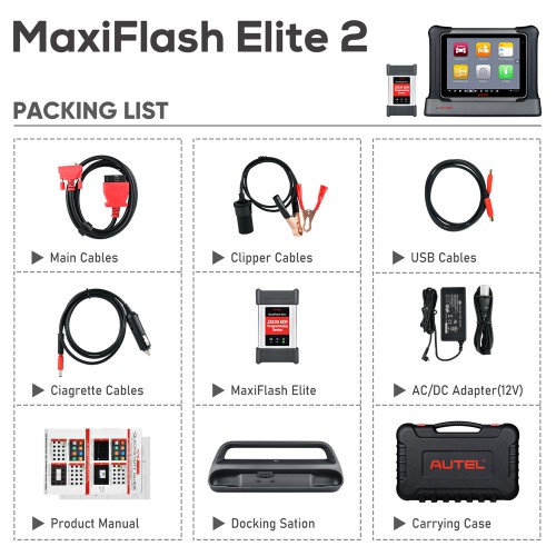 [Mid-Year Sales][EU/UK Ship]Autel Maxisys Elite II OBD2 Diagnostic Scanner Tool with MaxiFlash J2534 ECU Programmer Same Hardware as MS909