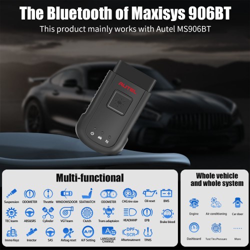 Orignal Autel MaxiSYS VCI100 MaxiVCI V100 Maxisys Bluetooth VCI Compatible for Autel Maxisys MS906BT/ MS906TS