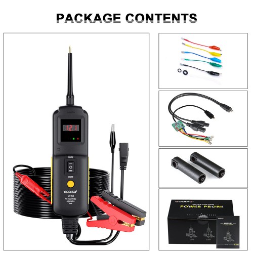 GODIAG GT102 PIRT Power Probe + Car Power Line Fault Finding + Fuel Injector Cleaning and Testing + Relay Testing Car Diagnostic Tool