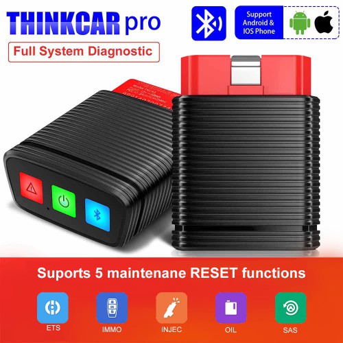 ThinkCar Pro Bluetooth OBD2 Full System Diagnostic Scanner with Full Brands Software and 5 Free Reset Software PK Autel AP200