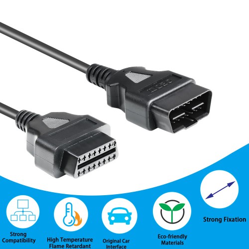 OBD2 16 Pin Male to Female Extension Cable 1.2M works with LAUNCH M-diag Lite