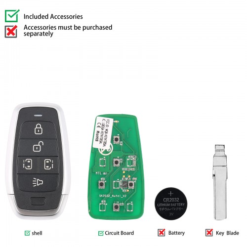 AUTEL MAXIIM IKEY Standard Style IKEYAT005CL 5 Buttons Independent Smart Key (Left Door/ Right Door) 5pcs/lot