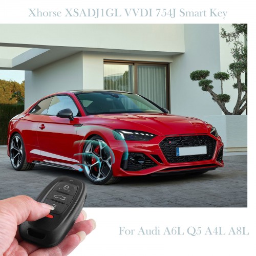 Xhorse VVDI Audi 754J Smart Key XSADJ1GL 15MHz 433MHz 868MHz works with VVDI Audi BCM2 Adapter