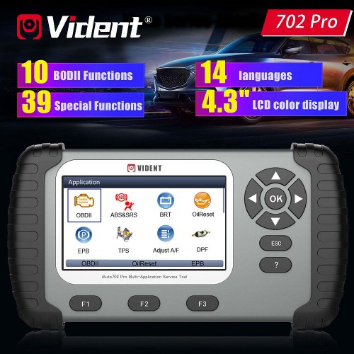 VIDENT iAuto 702 Pro Multi-applicaton Service Tool Support ABS/SRS/EPB/DPF Update to 39 Maintenances 3 Years Free Update Online