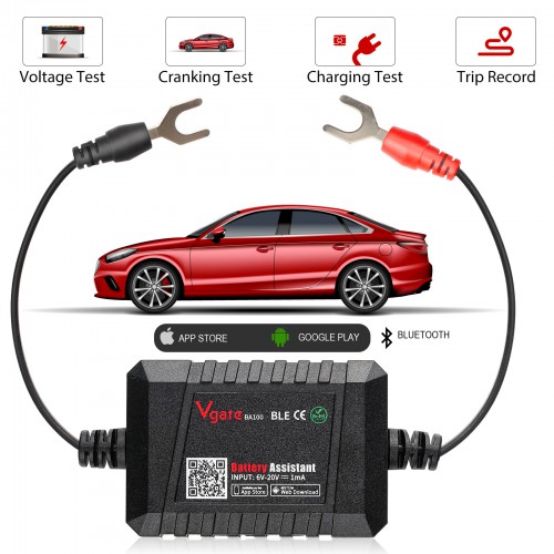 [EU Ship]Vgate Battery Assistant Bluetooth 4.0 Wireless 6~20V Automotive Battery Load Tester Diagnositic Analyzer Monitor for Android & iOS