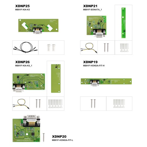 Xhorse XDNPP3CH Adapters Solder-free Honda Hyundai Kia Set For Xhorse MINI PROG and Key Tool Plus