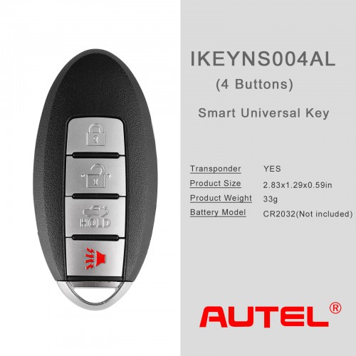 AUTEL IKEYNS004AL Nissan, 4 Buttons Smart Universal Key