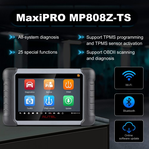 Autel MaxiPRO MP808TS MP808Z-TS MP808S-TS Professional TPMS Diagnostic Tool Newly Add FCA AutoAuth and Battery Testing Function