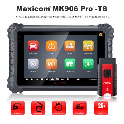 Autel MaxiCOM MK906 Pro-TS/MK906S PRO-TS Top TPMS Programming and Diagnosis with FCA SGW AutoAuth and VAG Guided Functions