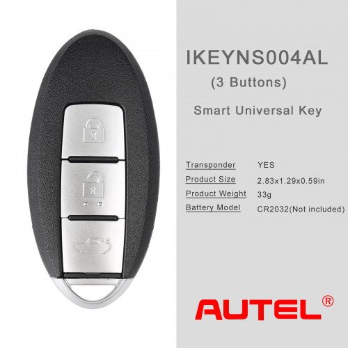 AUTEL IKEYNS003AL Nissan, 3 Buttons Smart Universal Key