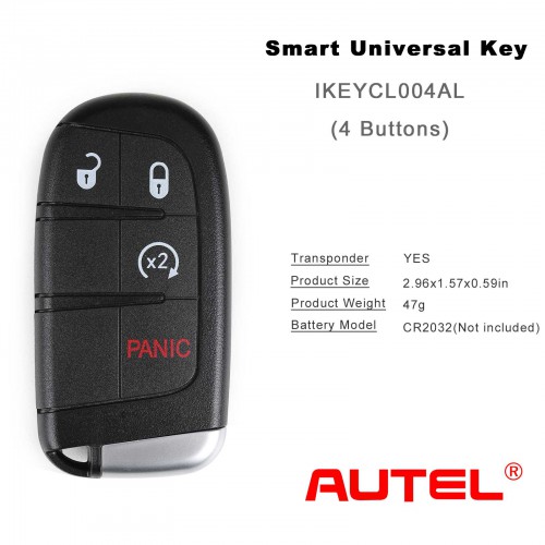 AUTEL IKEYCL004AL Chrysler, 4 Buttons, Smart Universal Key