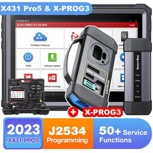 Launch X431 PRO5 PRO 5 Intelligent Diagnostic Coding Tool Plus X-PROG 3 GIII Immobilizer Key Programmer