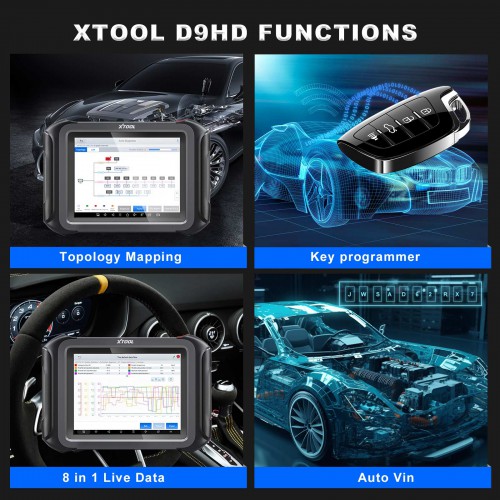 XTOOL D9 HD Truck Diagnostic Tool Car Diagnostic Instrument 12V Car 24V Heavy Duty Truck 42+Special Functions Topology Mapping