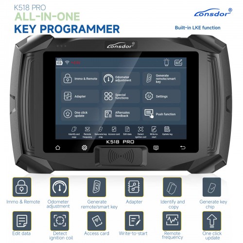 2024 Lonsdor K518 Pro Full Version All-In-One Key Programmer with Toyota FP30 Cable, Nissan 40 BCM Cable, JLR, ADP Adapter, JCD And LT20