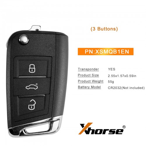 Xhorse XSMQB1EN Universal Smart Proximity MQB Style 3 Button Remote Key for VVDI2/Key Tool Max 5pcs/lot Get 60 Bonus Points for Each Key
