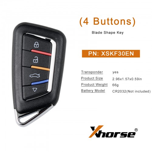 Xhorse XSKF30EN Universal Remote Blade Shape Key(4 Buttons) 5pcs/lot