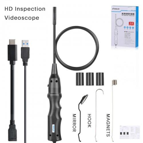 XTOOL XV100 8.5mm HD Endoscope 8 LED IP67 Waterproof Car Inspection Borescope for XTOOL D8/X100 PAD3/A80